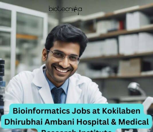 Bioinformatics Jobs at Kokilaben Dhirubhai Ambani Hospital & Medical Research Institute