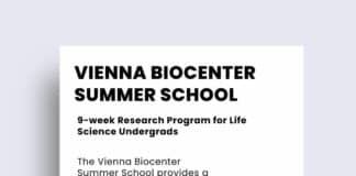 Vienna BioCenter Summer School 9-week Research Program for Life Science Undergrads at one of Europe's leading Research Centers