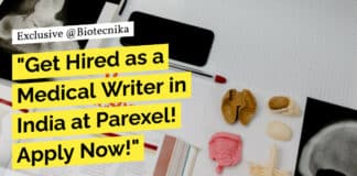 "Get Hired as a Medical Writer in India at Parexel! Apply Now!"