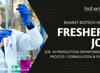 Bharat Biotech Freshers Job