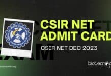 CSIR Admit Card For Dec