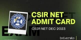 CSIR Admit Card For Dec