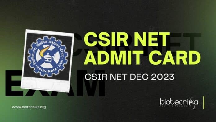 CSIR Admit Card For Dec