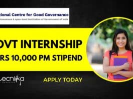 Govt NCGG Internship Programme 2023-24 - Official Notification