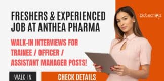 Freshers Job at Anthea Pharma