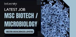 Msc Microbiology & Biotech Job