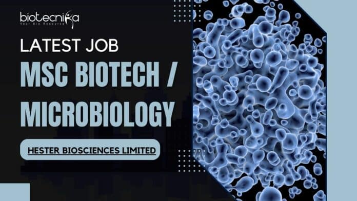 Msc Microbiology & Biotech Job