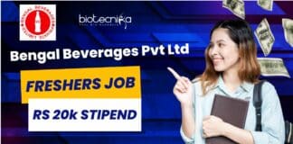 Bengal Beverages Hiring Freshers