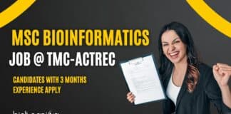 Msc Bioinformatics Latest Job