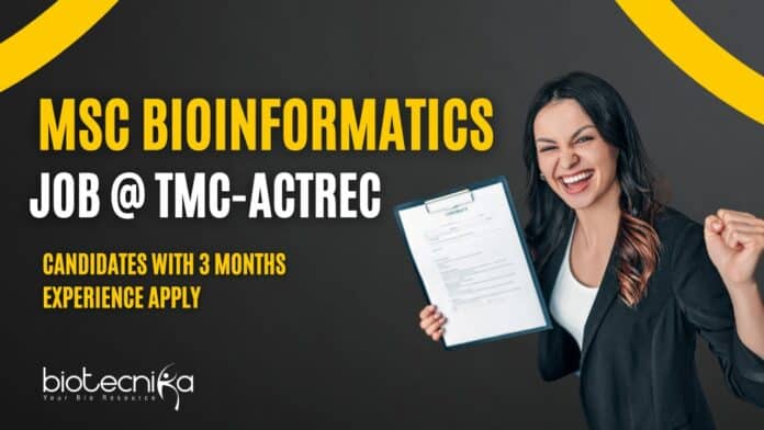 Msc Bioinformatics Latest Job