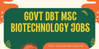 Govt DBT MSc Biotechnology