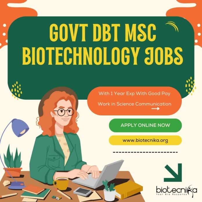 Govt DBT MSc Biotechnology