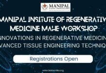 Manipal Insitute of Regenerative Medicine, MAHE Workshop on Innovations in Regenerative Medicine: Advanced Tissue Engineering Techniques, Registrations Open! INNOVATIONS IN REGENERATIVE MEDICINE WORKSHOP