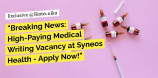 "Breaking News: High-Paying Medical Writing Vacancy at Syneos Health - Apply Now!"