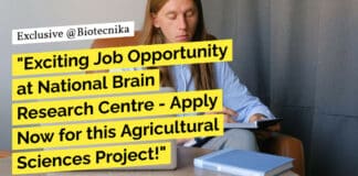 "Exciting Job Opportunity at National Brain Research Centre - Apply Now for this Agricultural Sciences Project!"