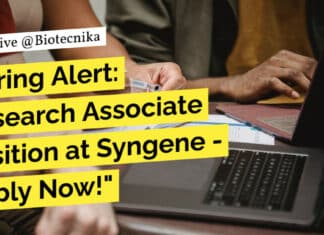 "Hiring Alert: Research Associate Position at Syngene - Apply Now!"