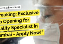 Breaking: Exclusive Job Opening for Quality Specialist in Mumbai – Apply Now! "Breaking: Exclusive Job Opening for Quality Specialist in Mumbai - Apply Now!"