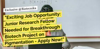 "Exciting Job Opportunity: Junior Research Fellow Needed for Breakthrough Biotech Project on Pigmentation - Apply Now!"