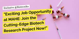 "Exciting Job Opportunity at MAHE: Join the Cutting-Edge Biotech Research Project Now!"