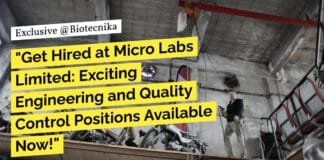 "Get Hired at Micro Labs Limited: Exciting Engineering and Quality Control Positions Available Now!"
