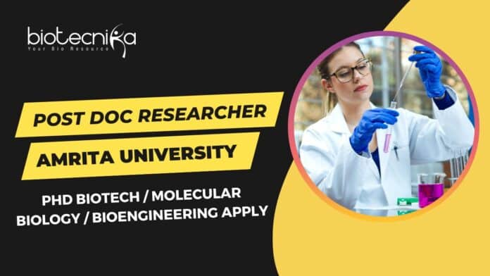 Post Doctoral Researcher At Amrita