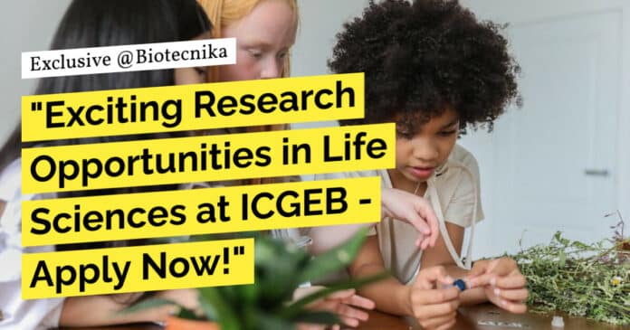 "Exciting Research Opportunities in Life Sciences at ICGEB - Apply Now!"
