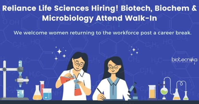 Reliance Life Sciences Hiring