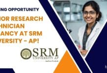 Exciting Opportunity: Junior Research Technician Vacancy at SRM University – AP! SRM University AP Junior