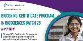 Biocon KGI Certificate Program in Biosciences Batch 26 | Admissions Open