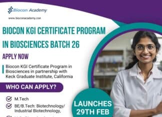 Biocon KGI Certificate Program in Biosciences Batch 26 | Admissions Open