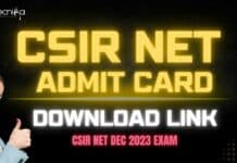 Admit Card Download For CSIR