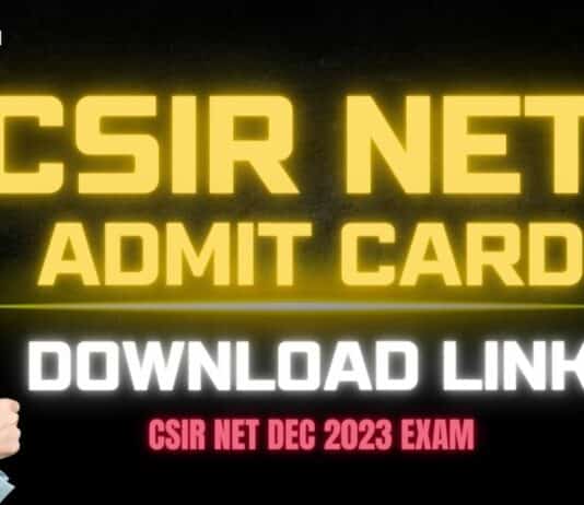 Admit Card Download For CSIR