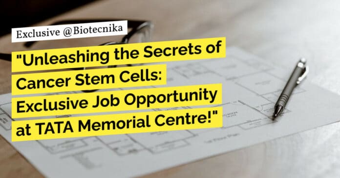 TMC-ACTREC Cancer Project Associate Job - Life & Biological Sciences Walk-In