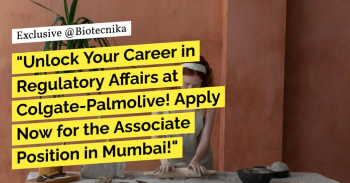 Colgate-Palmolive Life Sciences MSc Regulatory Affairs Job - Apply Online