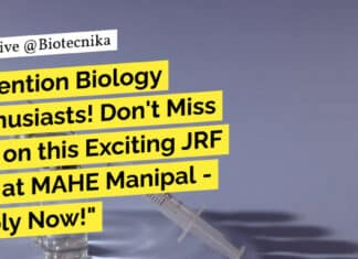 MAHE Manipal Genetics JRF - Biological Sciences Apply