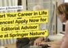 Freshers Life Science Vacancy! Apply Now for the Editorial Advisor Role at Springer Nature "Start Your Career in Life Sciences! Apply Now for the Editorial Advisor Role at Springer Nature"