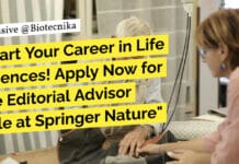 Freshers Life Science Vacancy! Apply Now for the Editorial Advisor Role at Springer Nature "Start Your Career in Life Sciences! Apply Now for the Editorial Advisor Role at Springer Nature"