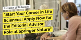 "Start Your Career in Life Sciences! Apply Now for the Editorial Advisor Role at Springer Nature"
