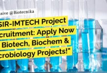 CSIR-IMTECH Project Recruitment: Apply Now for Biotech, Biochem & Microbiology Projects! "CSIR-IMTECH Project Recruitment: Apply Now for Biotech, Biochem & Microbiology Projects!"