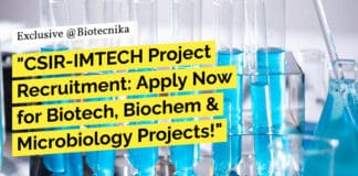 "CSIR-IMTECH Project Recruitment: Apply Now for Biotech, Biochem & Microbiology Projects!"