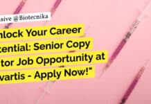 Unlock Your Career Potential: Senior Copy Editor Job Opportunity at Novartis – Apply Now! Novartis Life Sciences Editor Jobs - Apply Online