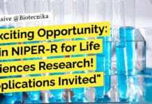 Exciting Opportunity: Join NIPER-R for Life Sciences Research! Applications Invited "Exciting Opportunity: Join NIPER-R for Life Sciences Research! Applications Invited"