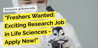 "Freshers Wanted: Exciting Research Job in Life Sciences - Apply Now!"