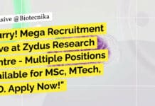 Hurry! Mega Recruitment Drive at Zydus Research Centre – Multiple Positions Available for MSc, MTech, PhD. Apply Now! "Hurry! Mega Recruitment Drive at Zydus Research Centre - Multiple Positions Available for MSc, MTech, PhD. Apply Now!"