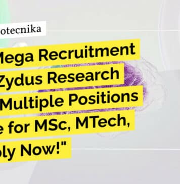 "Hurry! Mega Recruitment Drive at Zydus Research Centre - Multiple Positions Available for MSc, MTech, PhD. Apply Now!"