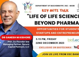 Life Beyond Pharma: Opportunities for Students, Startups, and Entrepreneurs with Dr. Ganesh M Kishore at IBioM - Don't Miss Out!