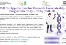 DBT RA Programme 2024 - DBT-Research Associateship Programme 2023-24