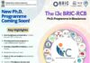 NEW LAUNCH! “The i3c BRIC-RCB Ph.D. programme in Biosciences”! Coming Soon! The i3c BRIC-RCB Ph.D. programme in Biosciences