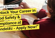 "Unlock Your Career in Food Safety & Compliance at Mondelēz - Apply Now!"