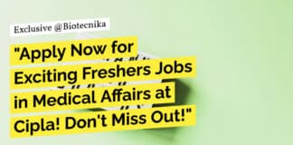 "Apply Now for Exciting Freshers Jobs in Medical Affairs at Cipla! Don't Miss Out!"